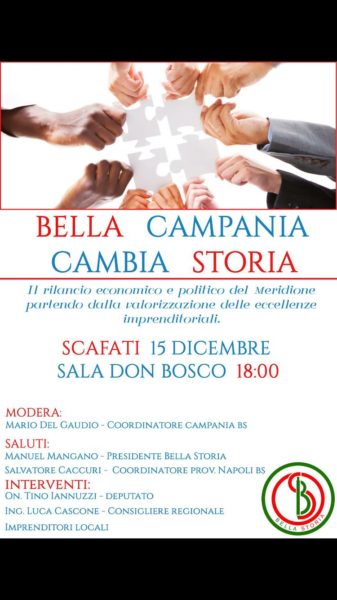 Scafati, prima edizione evento ”Bella Campania Cambia Storia”: al via il 15 dicembre
