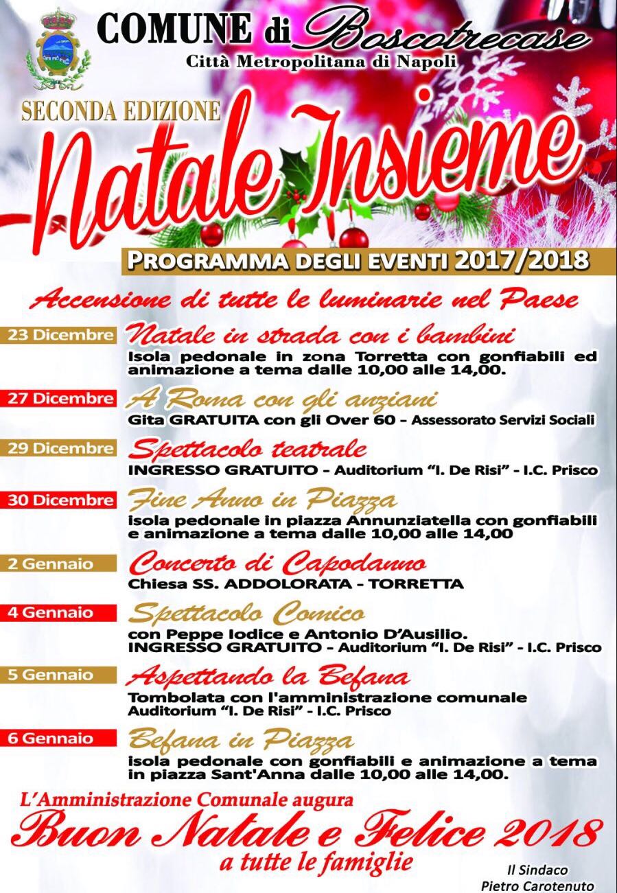 Boscotrecase. Tutto pronto per le feste Natalizie: gli eventi in programma