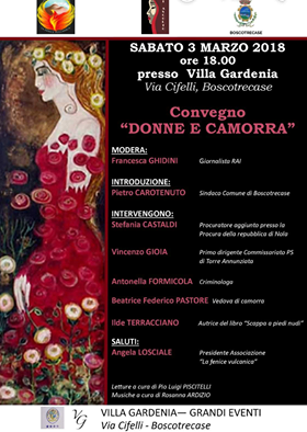 Boscotrecase. Sabato 3 marzo si terrà il convegno “Donne e Camorra” presso Villa Gardenia