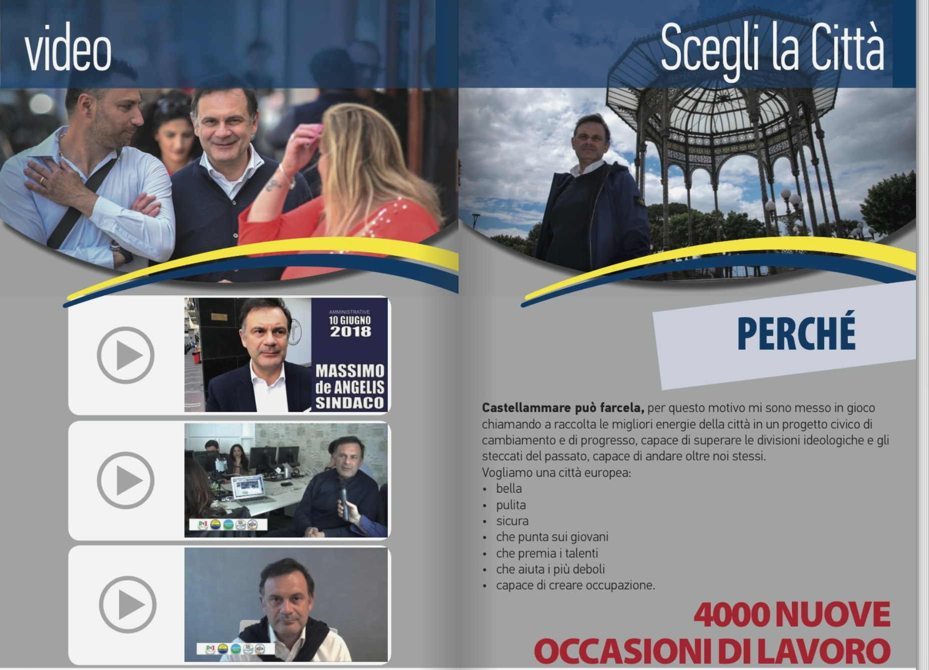 Elezioni, Castellammare. Massimo de Angelis: ”Il nostro programma in una brochure elettronica”