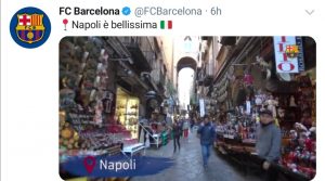 Champions League, il Barcellona omaggia Napoli sui social (Video)