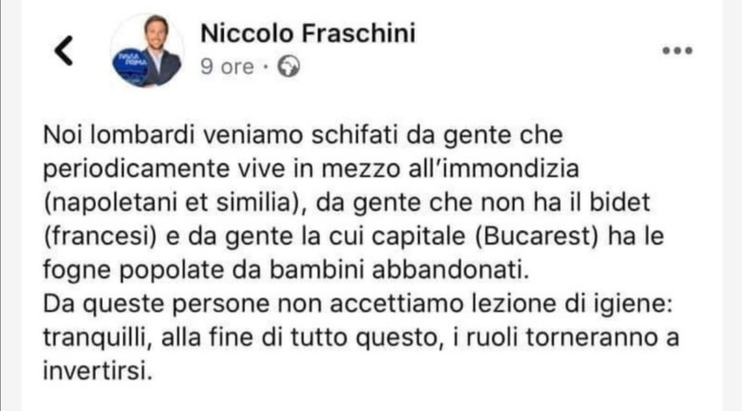 Consigliere di Pavia su Napoli:” Veniamo schifati da gente che vive in mezzo all’immondizia”