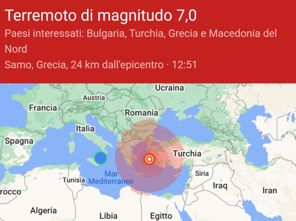 Terremoto di magnitudo 7 nel Mare Egeo, mini-tsunami in corso a Smirne