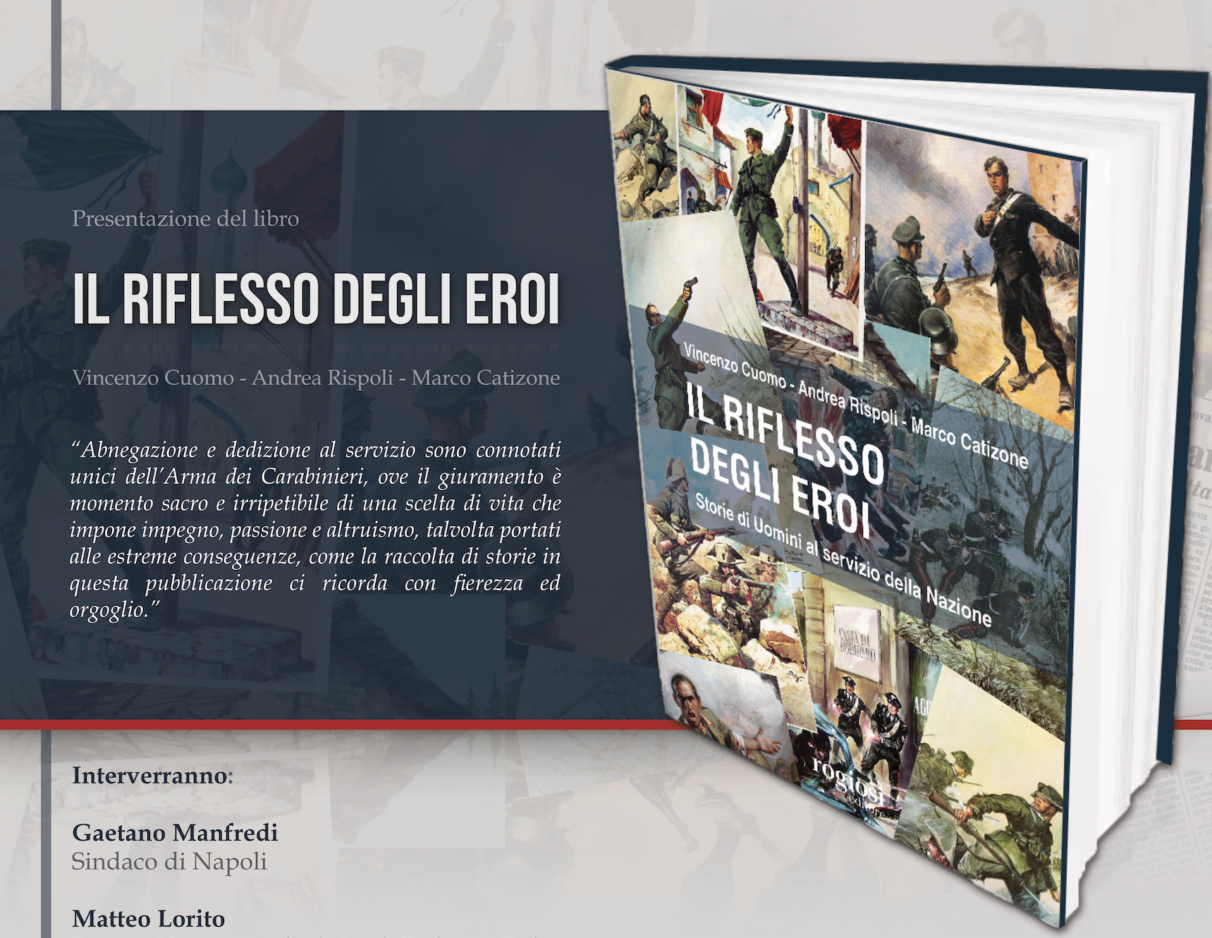 Il riflesso degli eroi, un libro sulla storia degli eroi dei carabinieri nella storia d’Italia. Un modello per le future generazioni